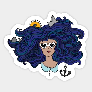 Girl of the Sea Sticker